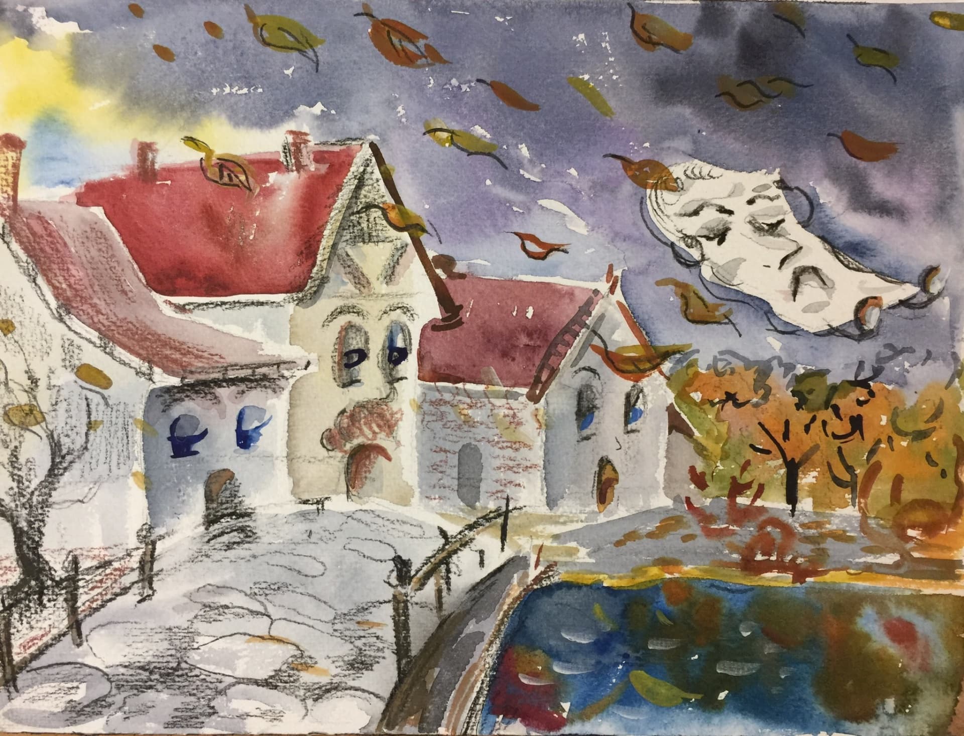 Autumn Mask Above Town