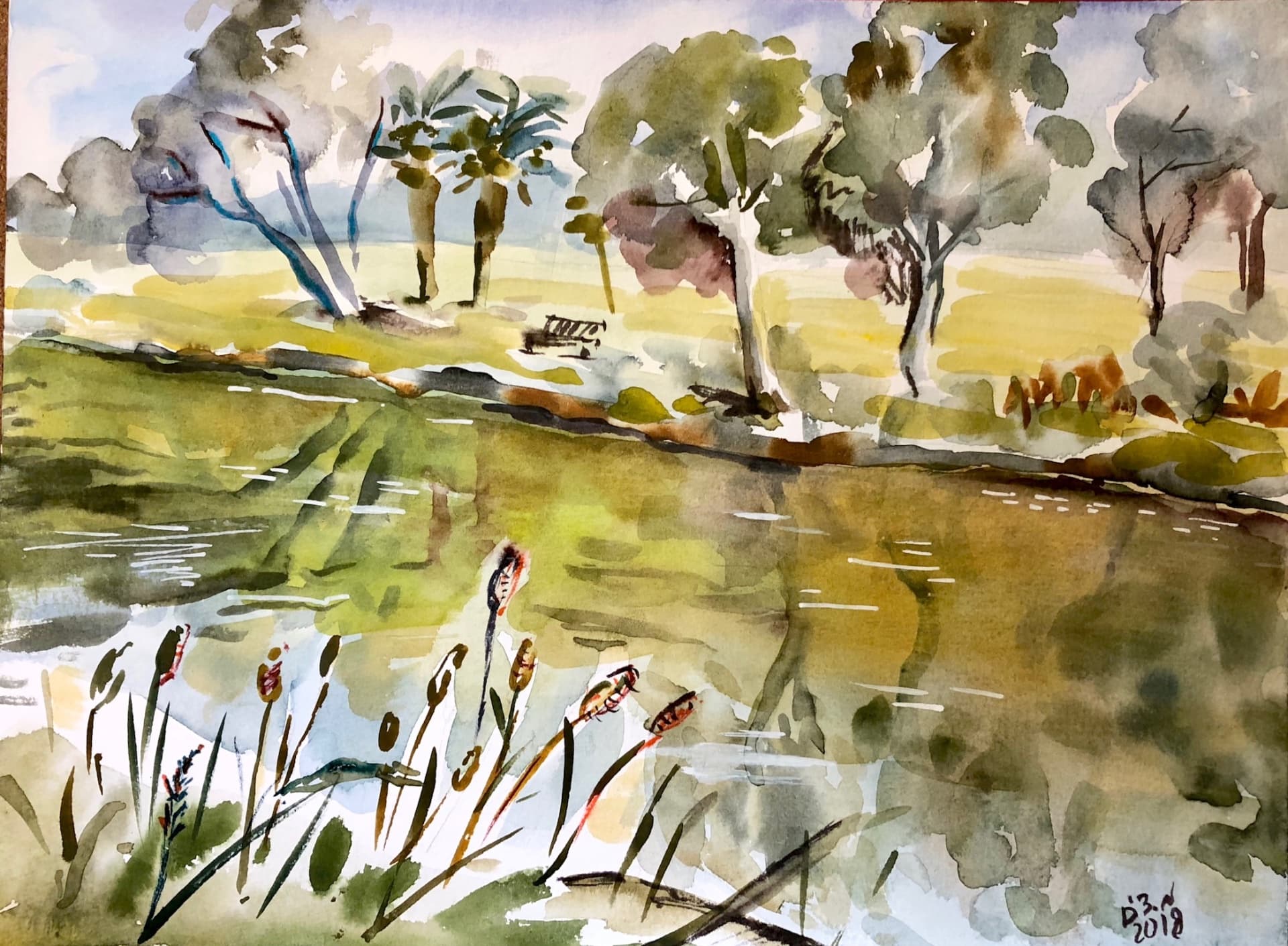 Pond Beyond the Reeds