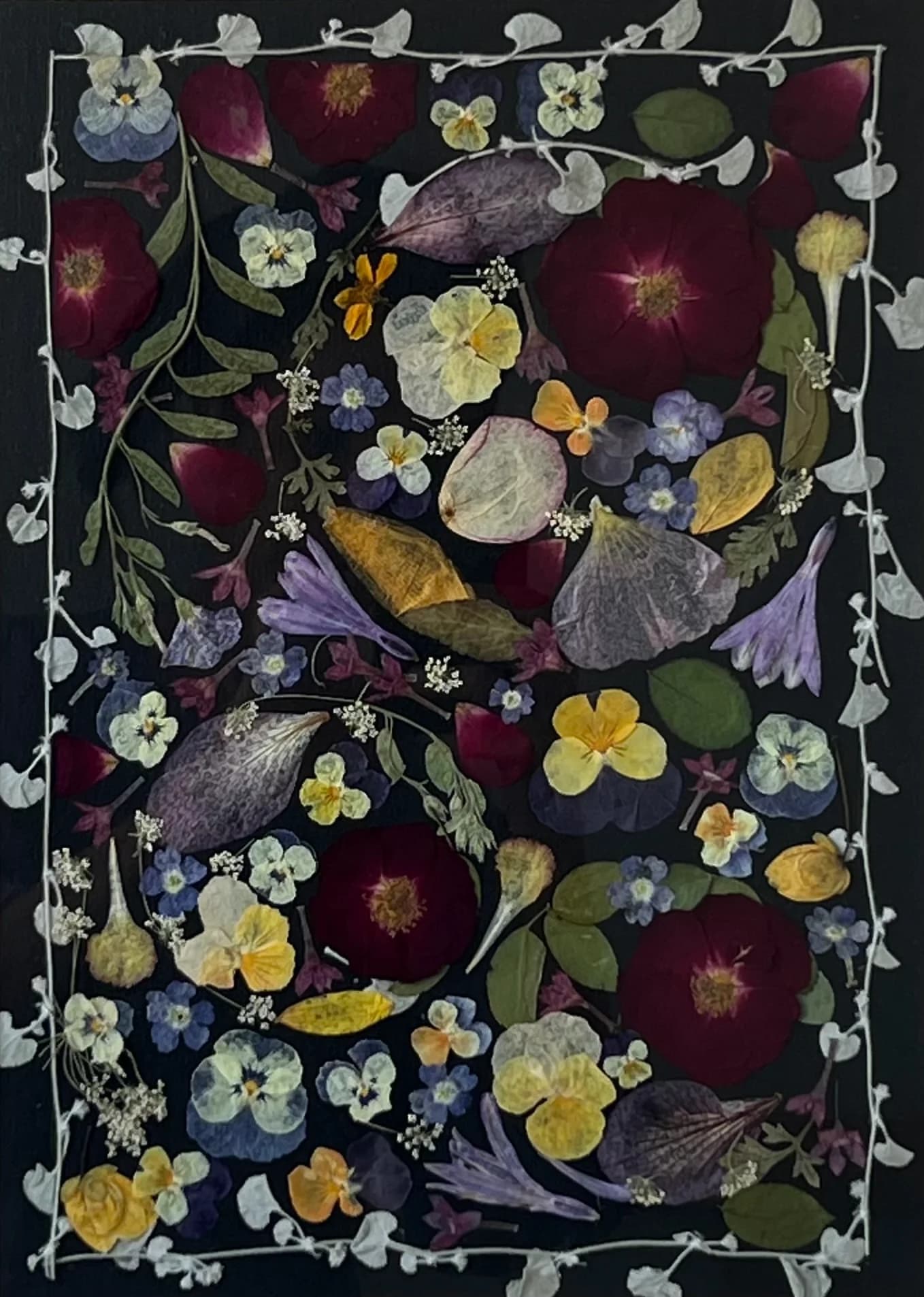 Botanical Tapestry on Black
