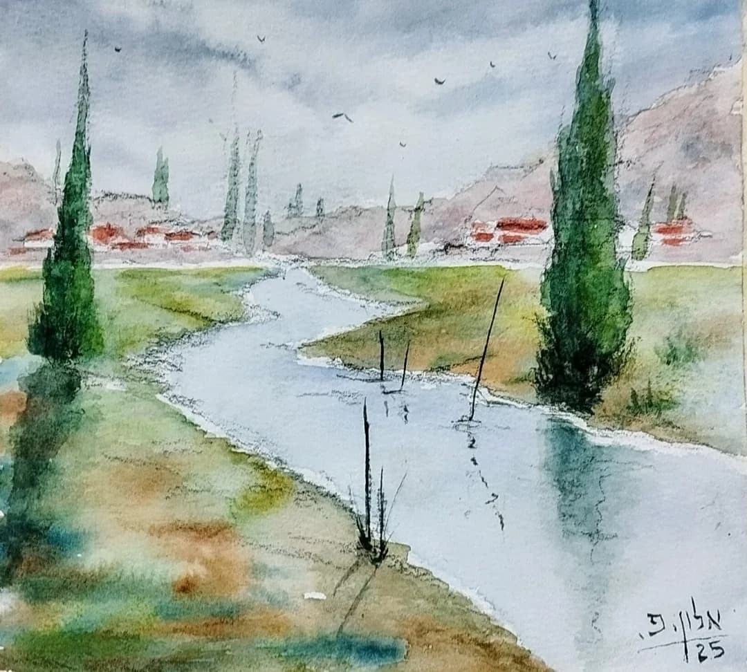 Cypress Trees by the Stream
