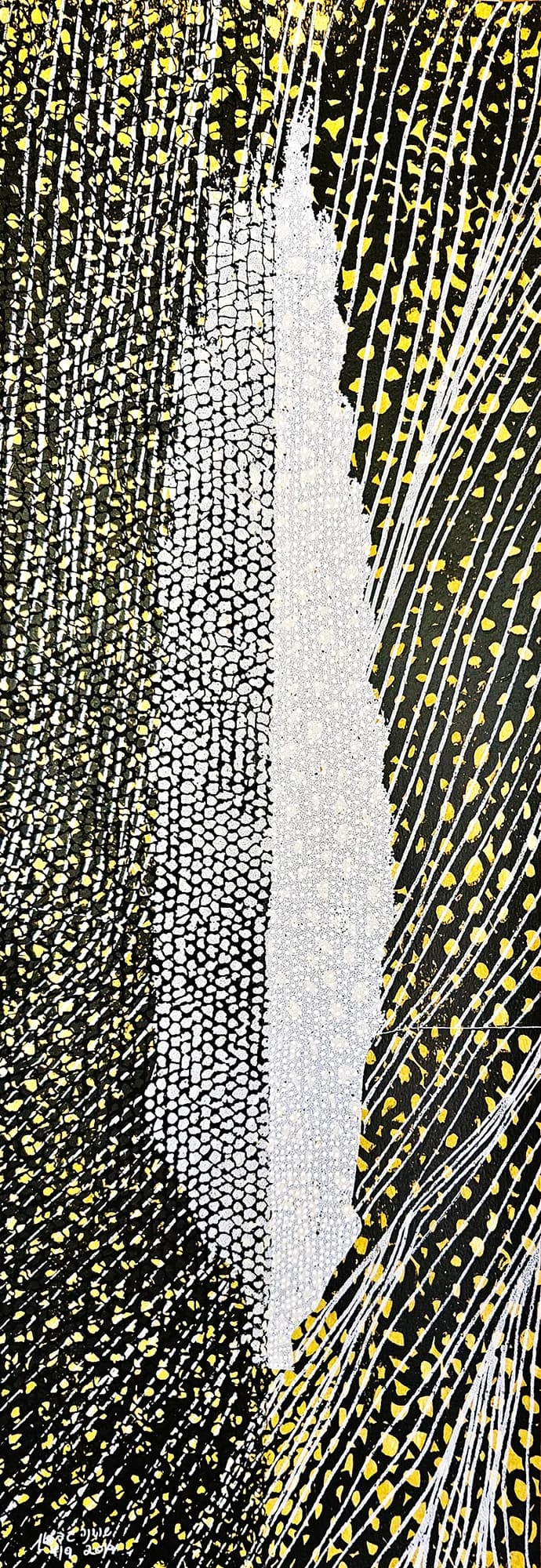 White elongated cypress ochre-path & painting 4/9
