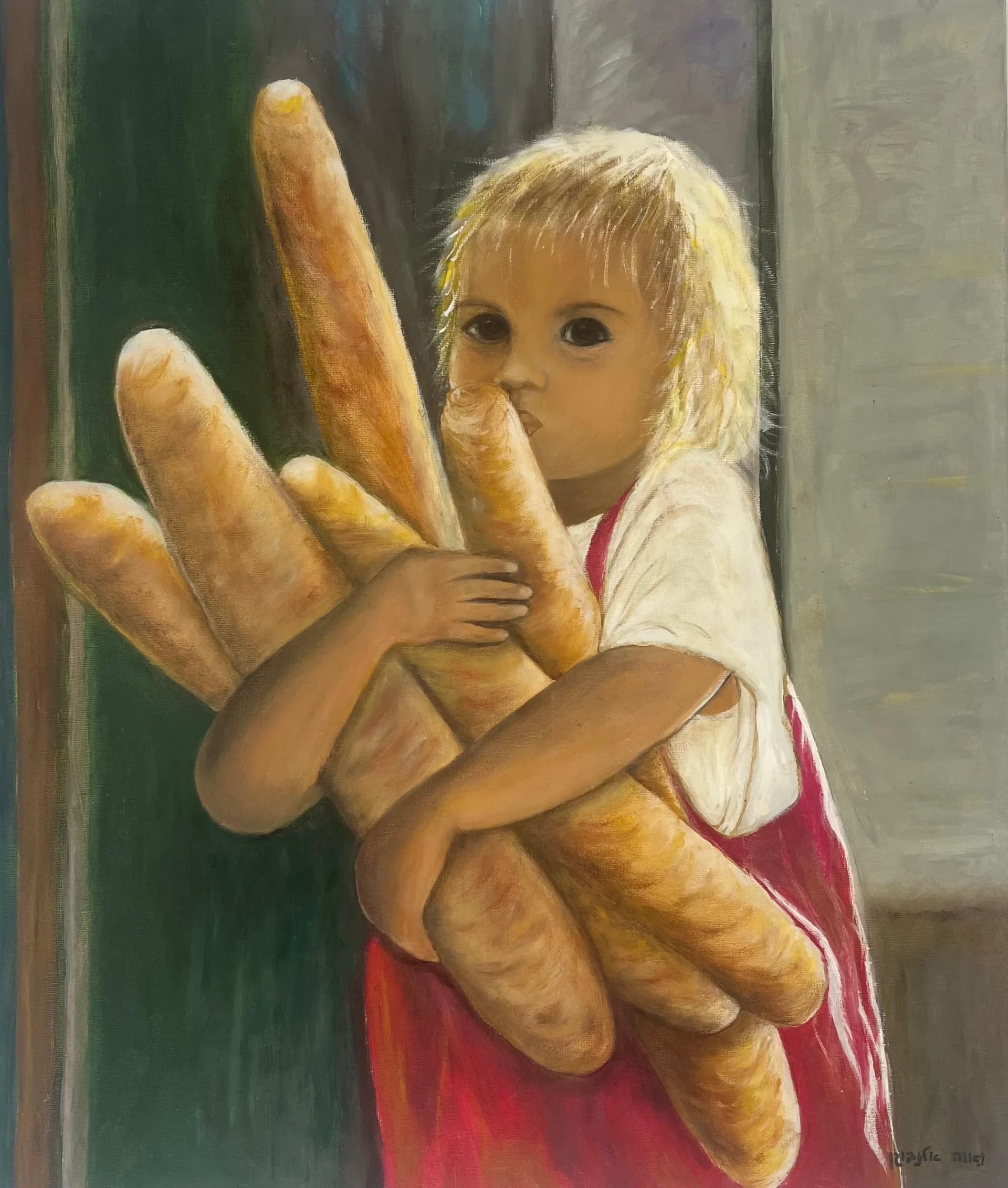 Girl with baguettes