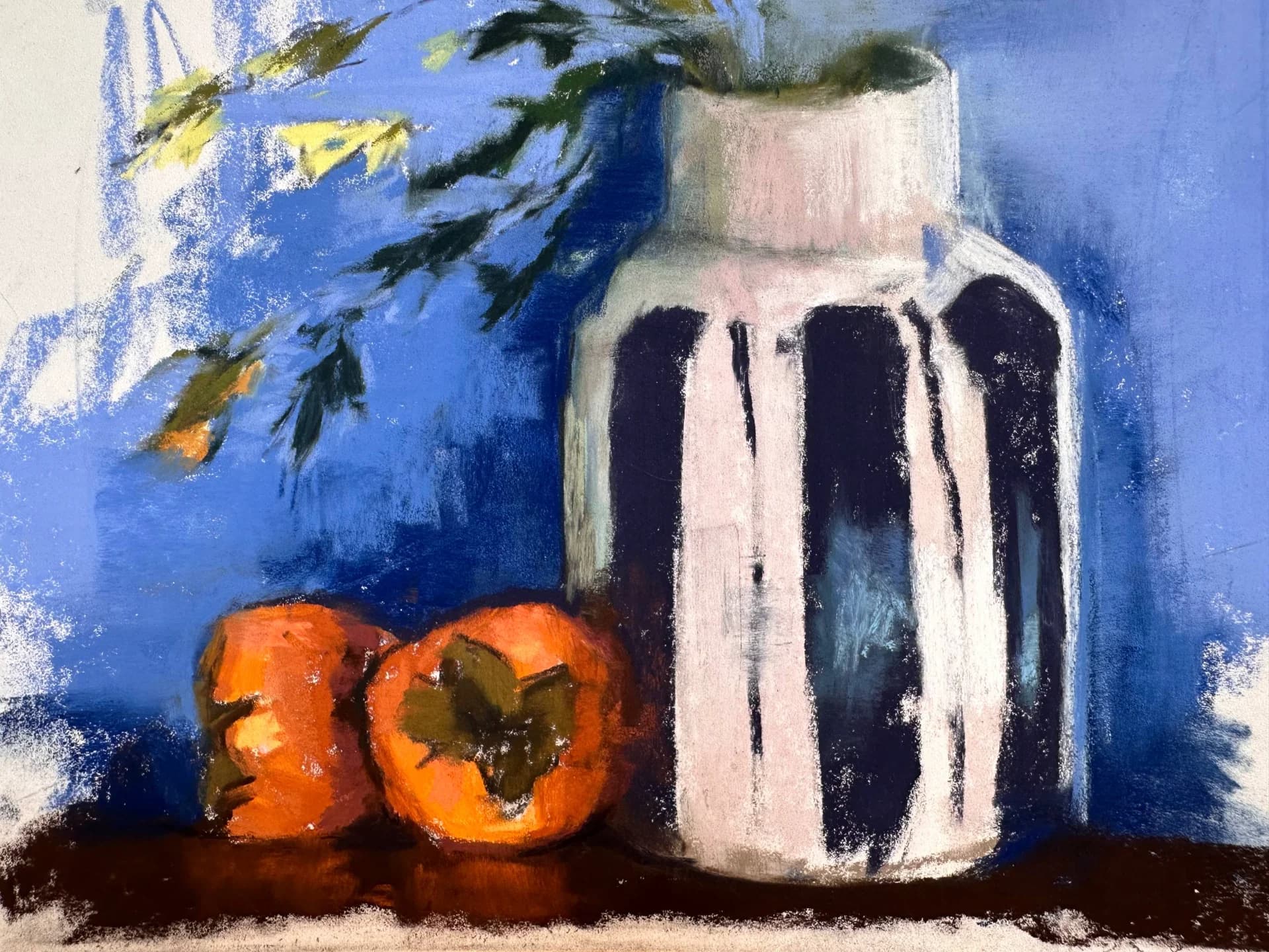 Persimmons in Blue