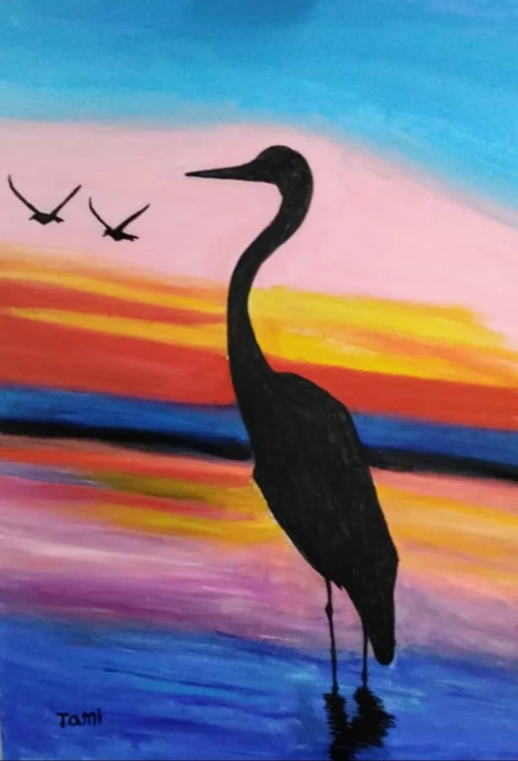 Stork at Sunset Tide