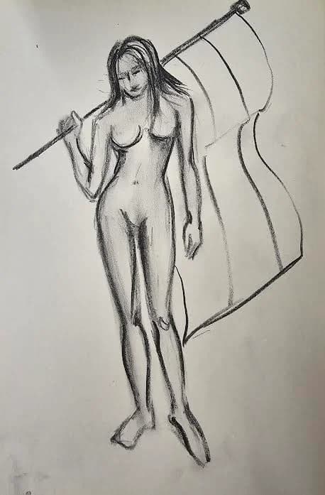 Woman with Banner