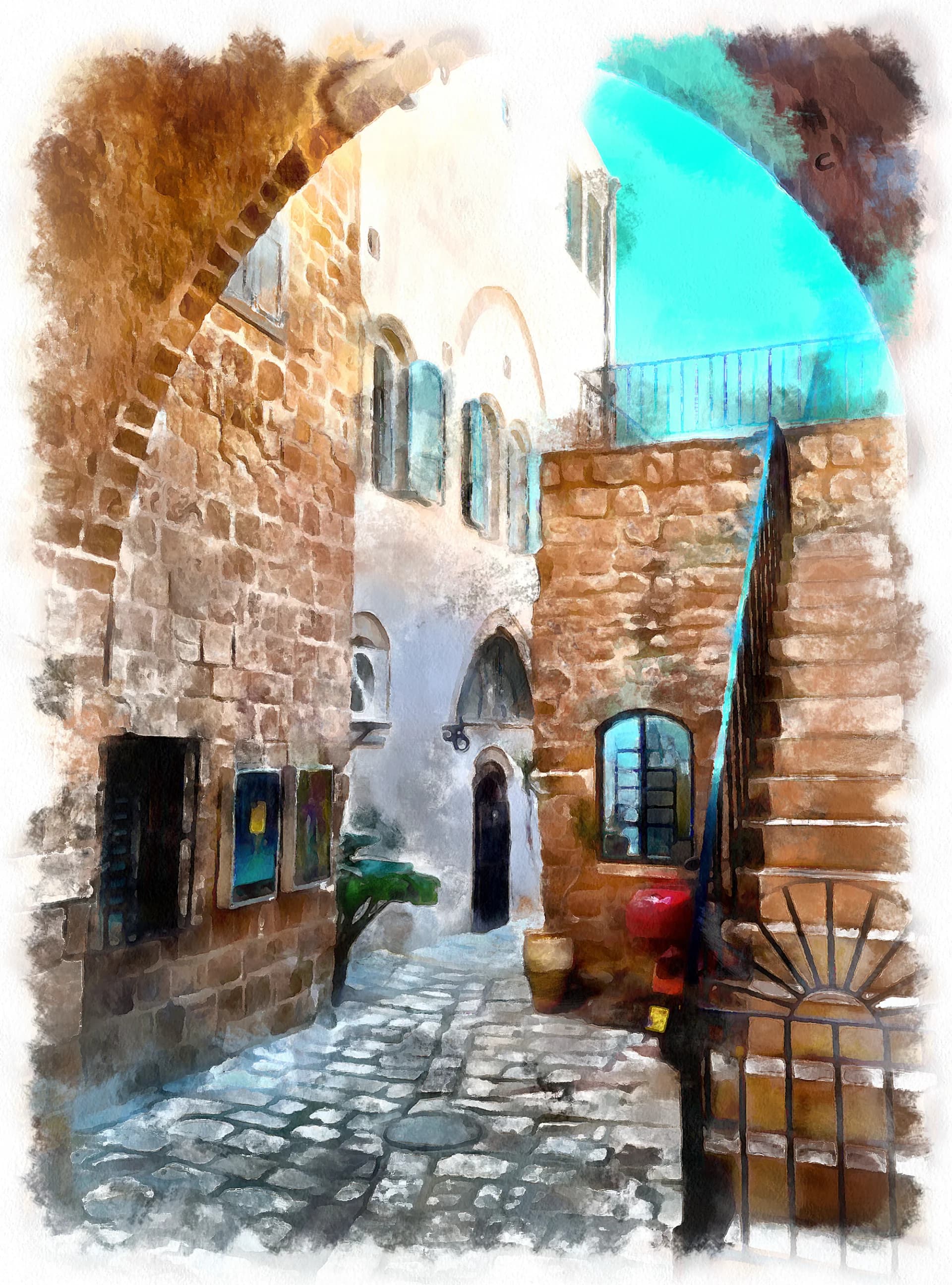 jaffa Sunlit Stone Passage