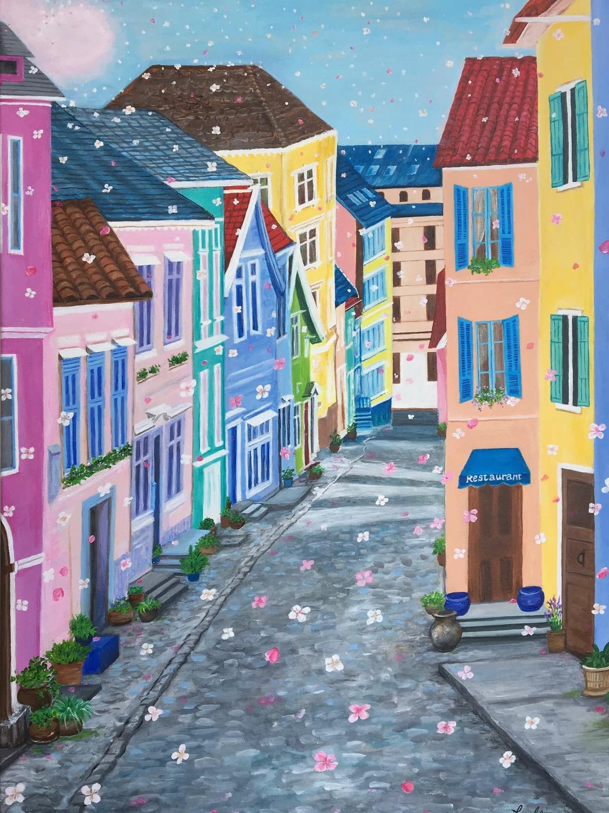 Blossoms on Blue Street