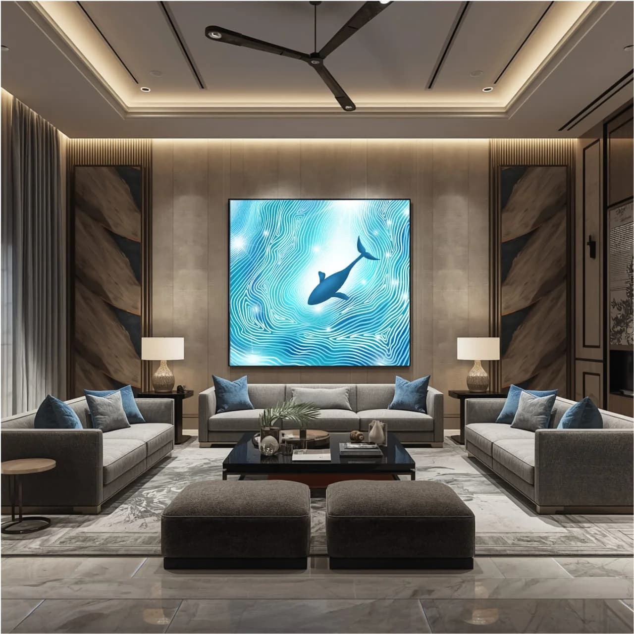 Whale in Blue Current 2