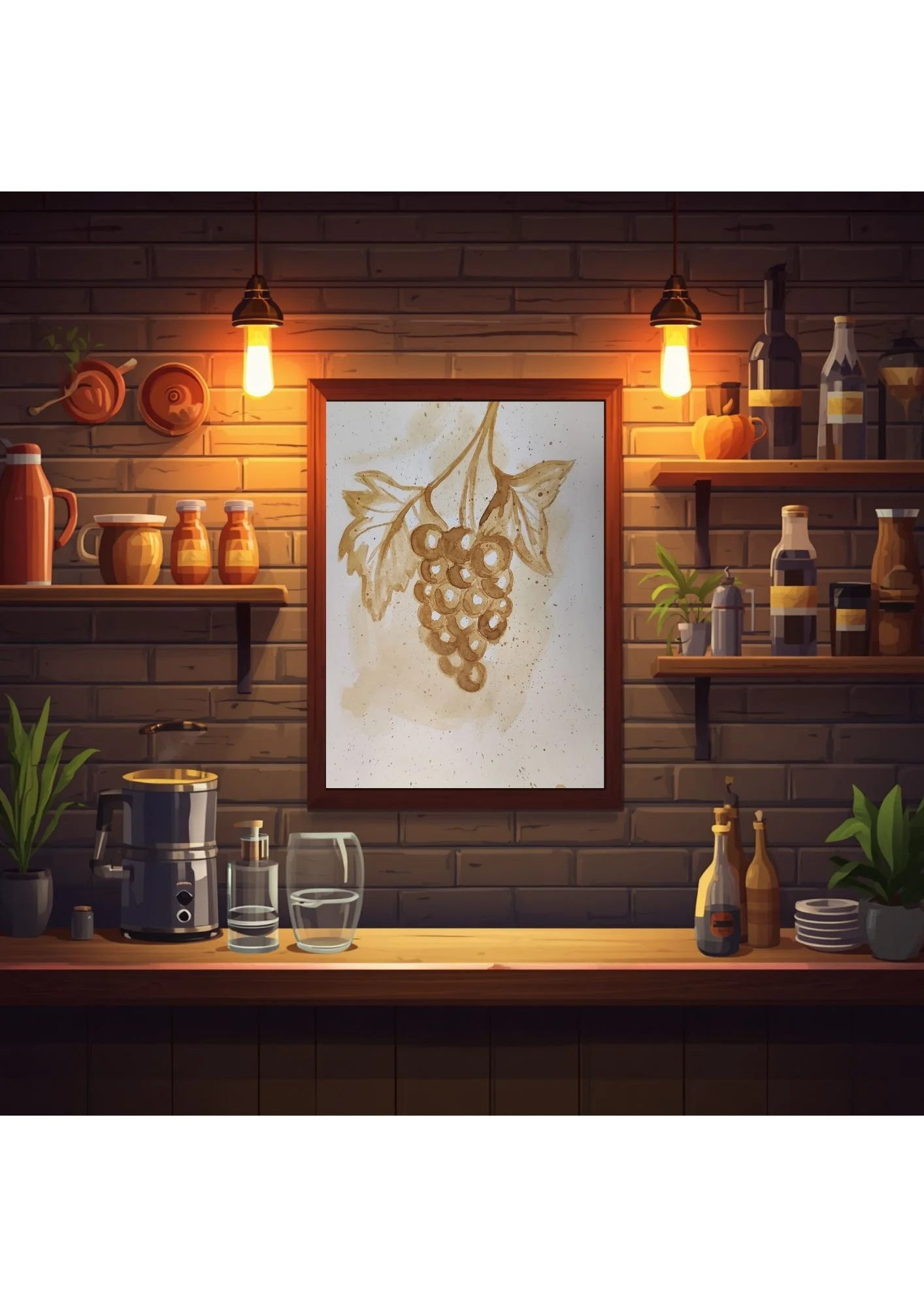 Original cooffe grape painting 4