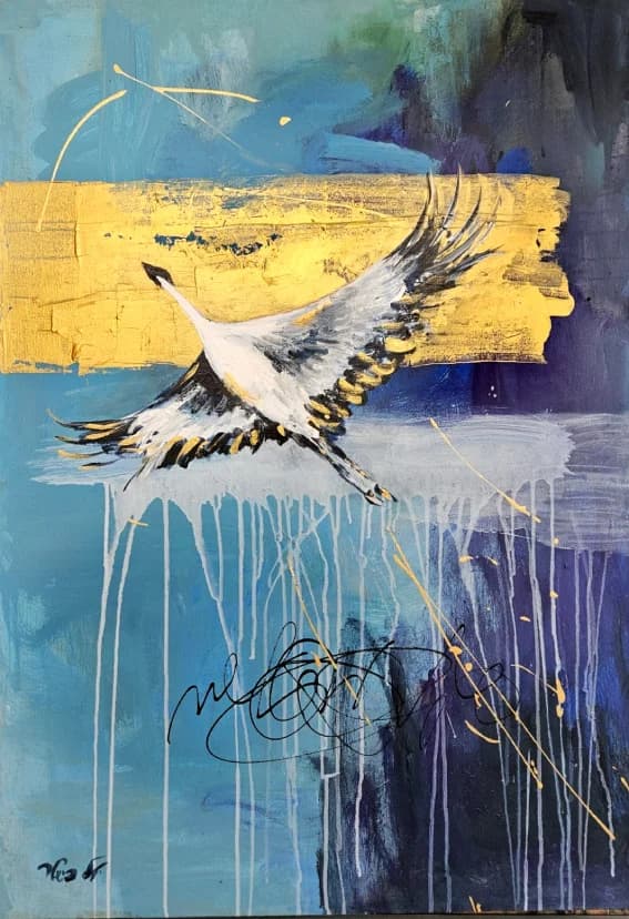 White Bird in Blue
