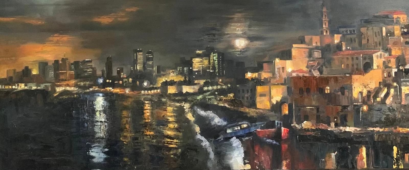 Moonlit Harbor City Tel aviv ,Jaffa