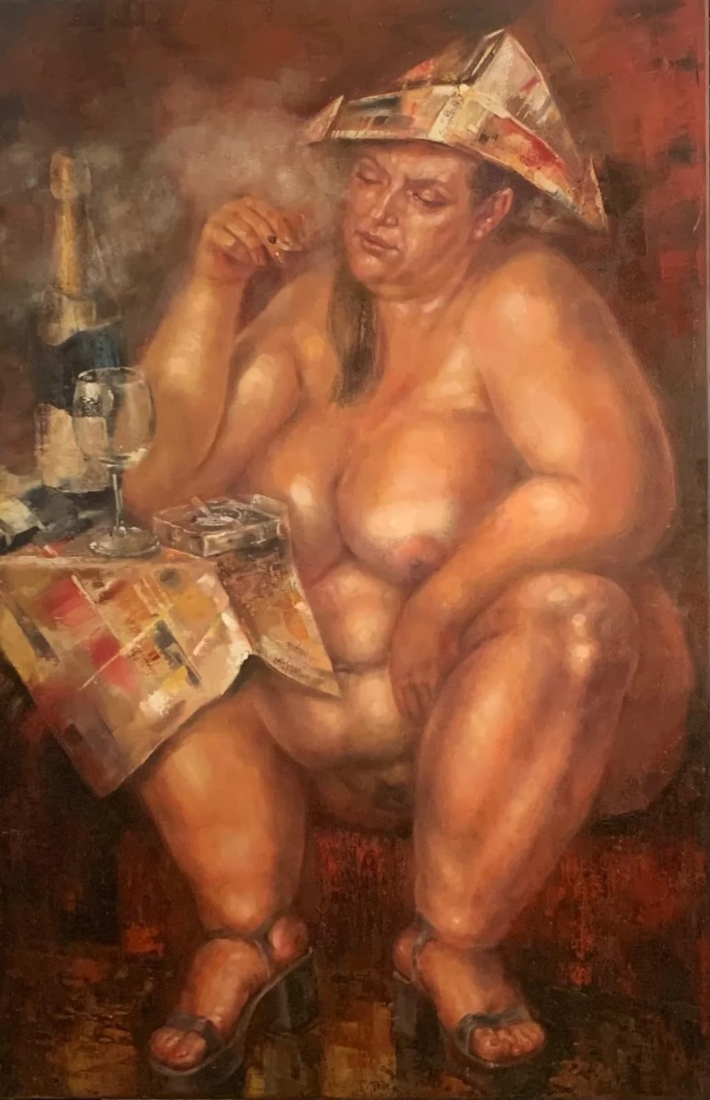 Seated Nude with Hat
