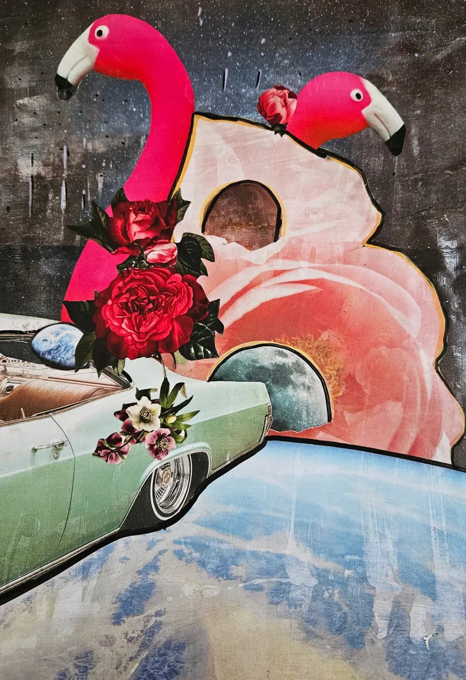 Flamingos and Roses