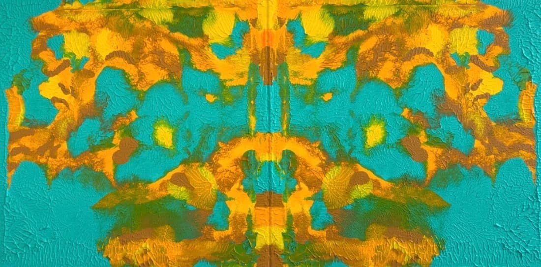 Turquoise Rorschach Bloom