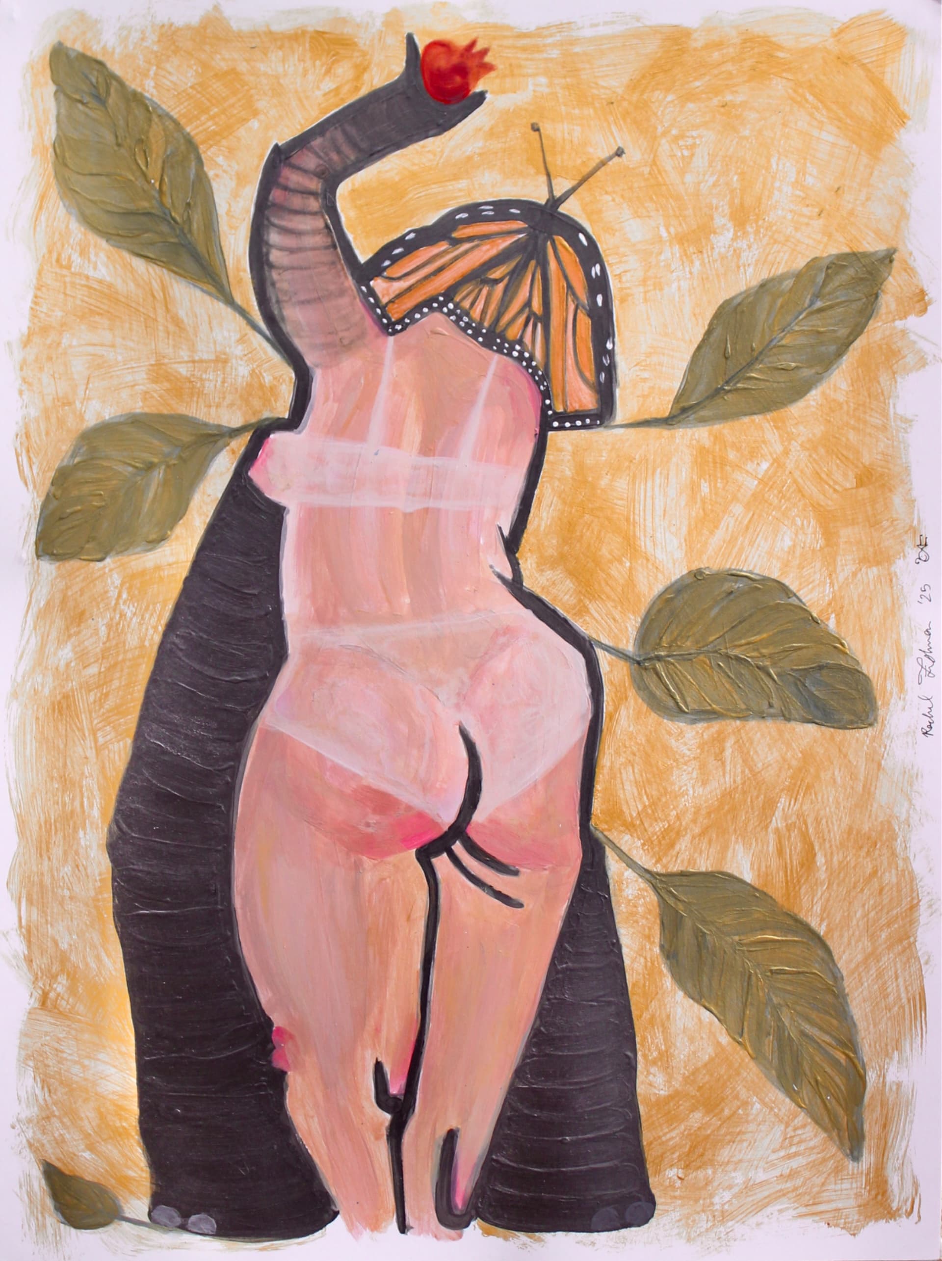 Elephant Lady No. 7 - Monarch Butterfly & Pomegranate Nude