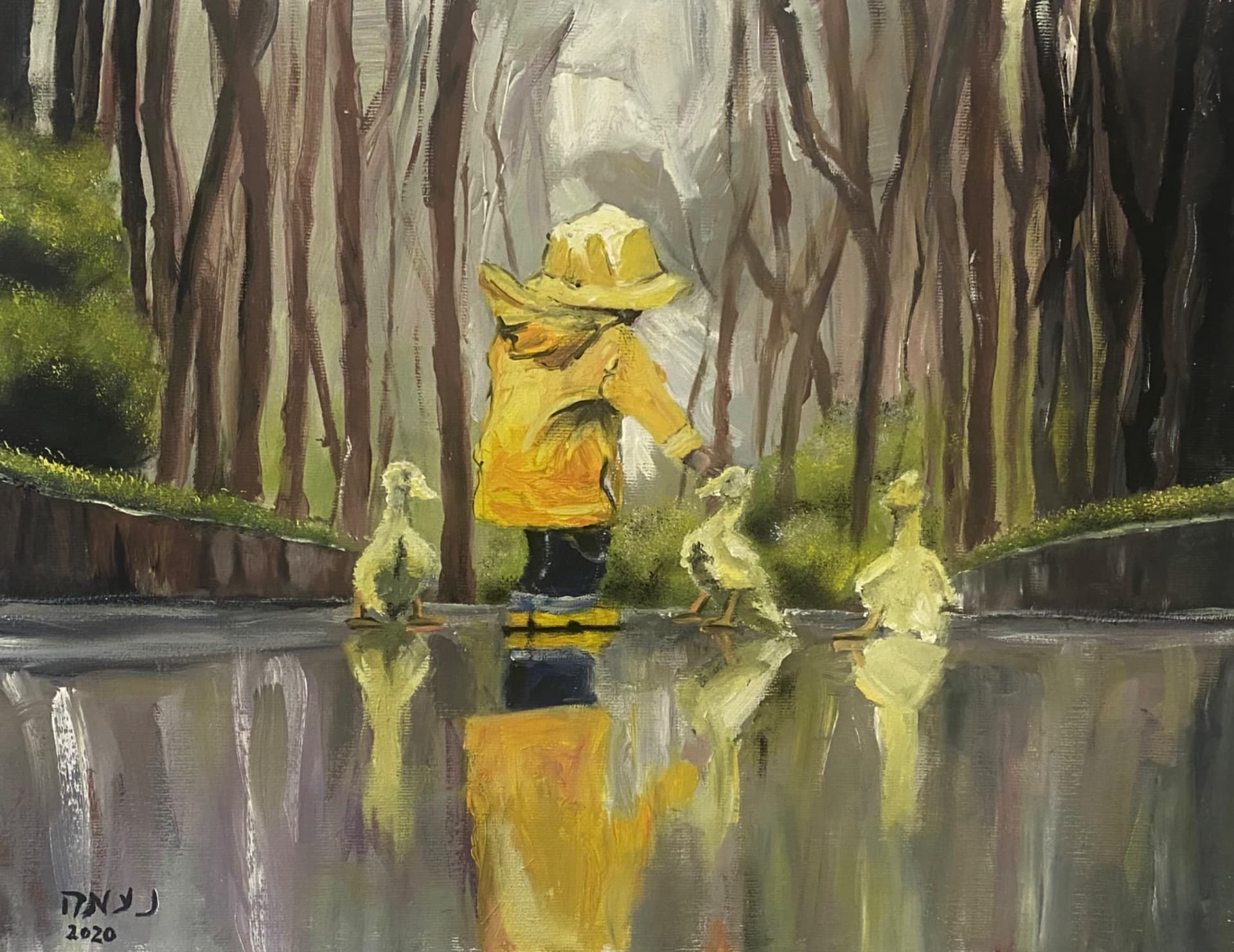 Yellow Coat in the Woods