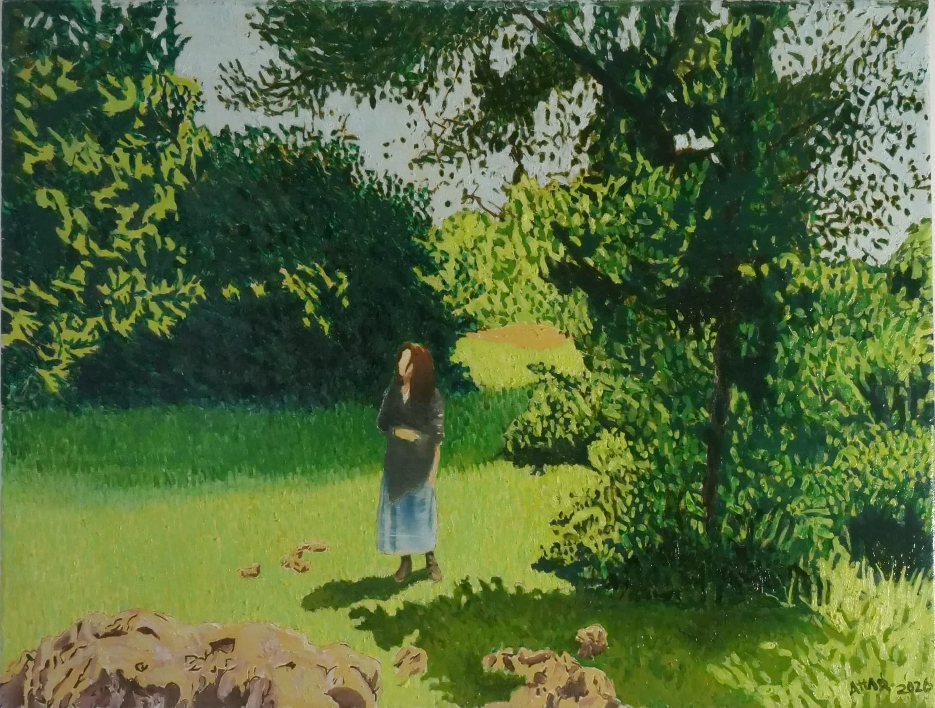 Figure in Green Light