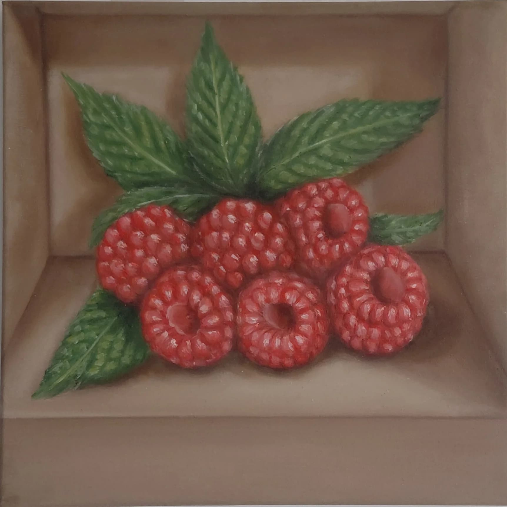 Raspberries and Leaves