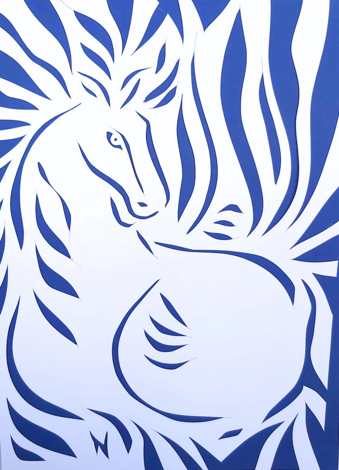 Blue Horse Silhouette- Papercuts