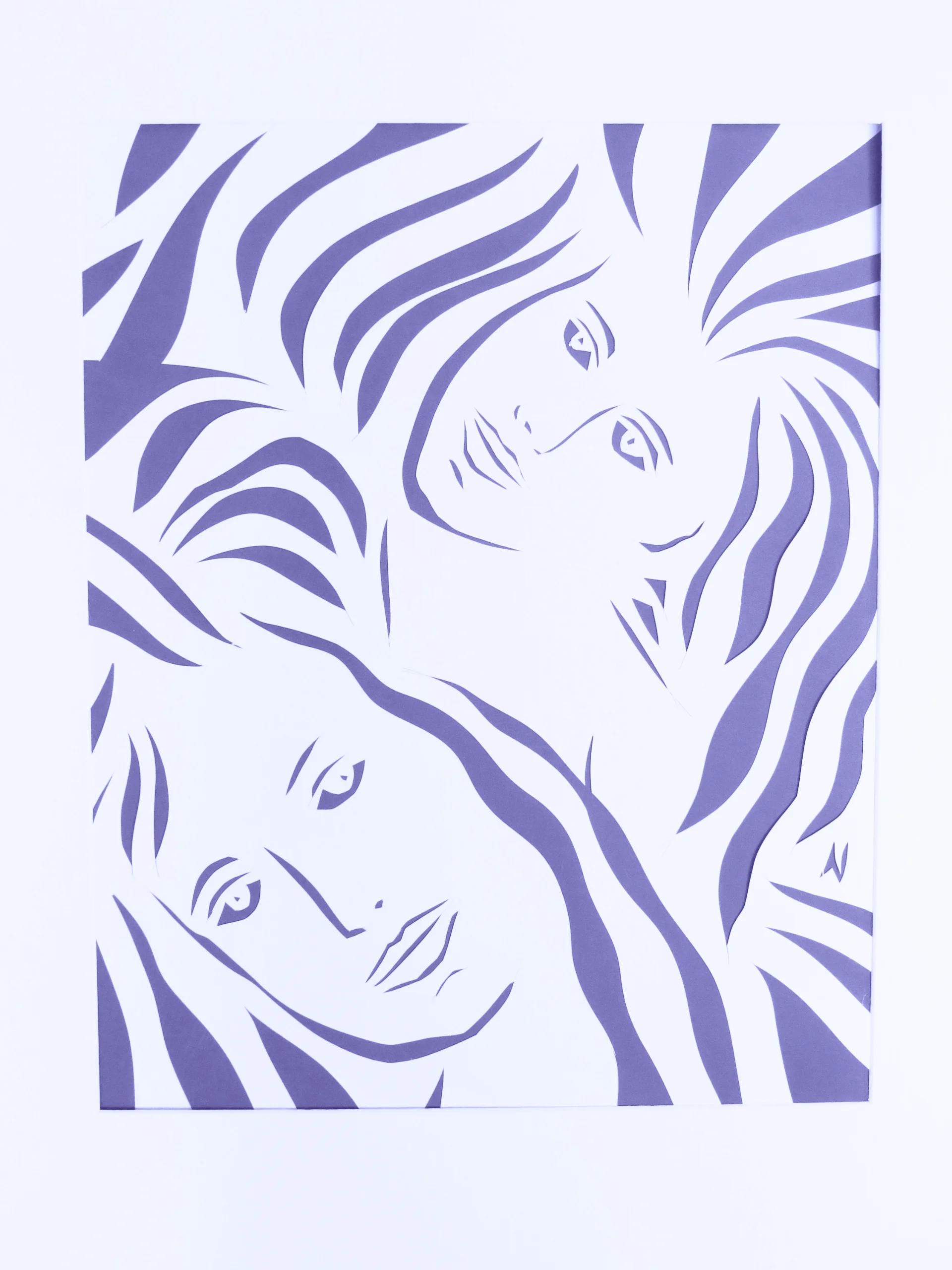 Twin blue Faces- Papercuts