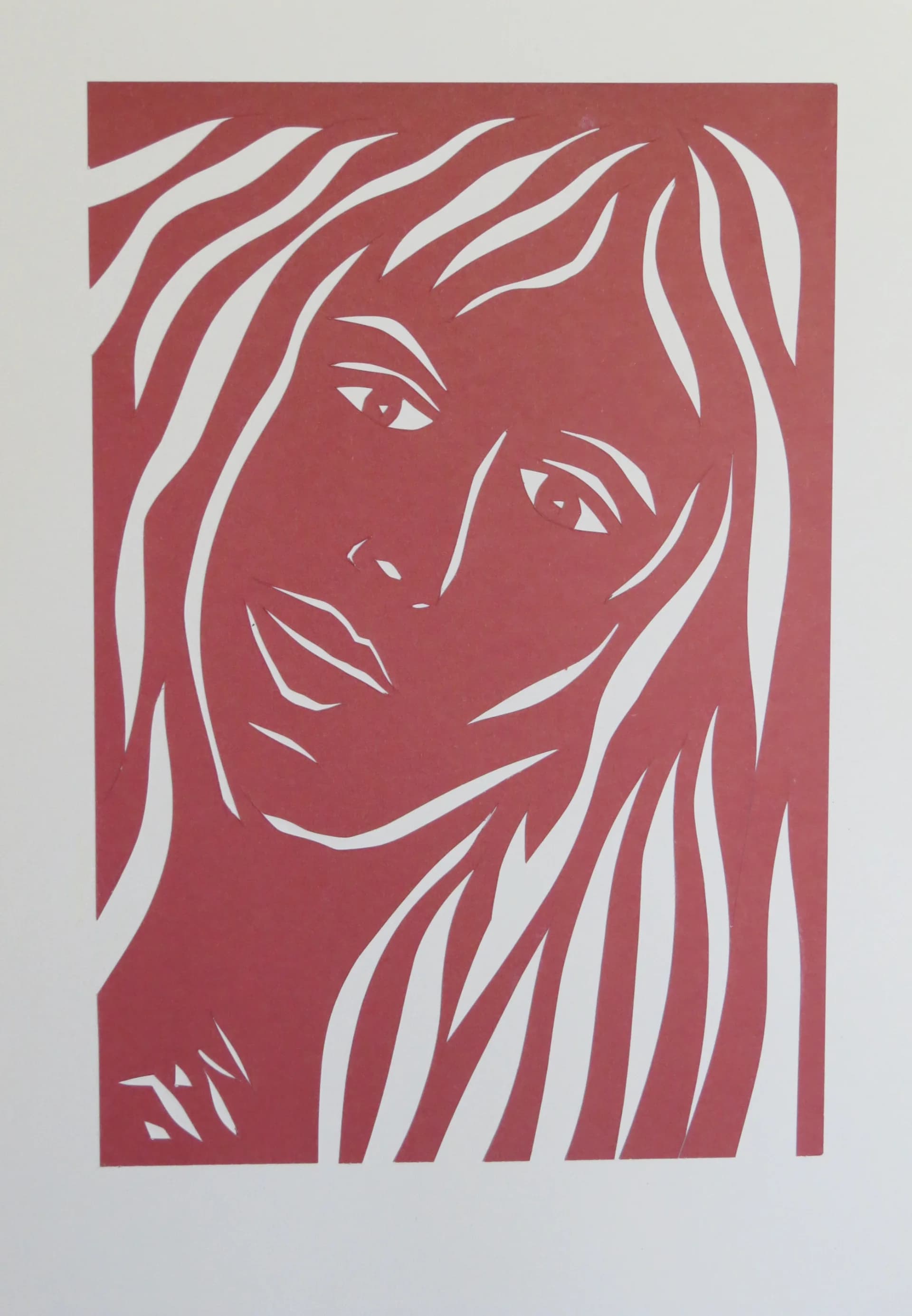 Crimson Tilted Portrait-Papercuts