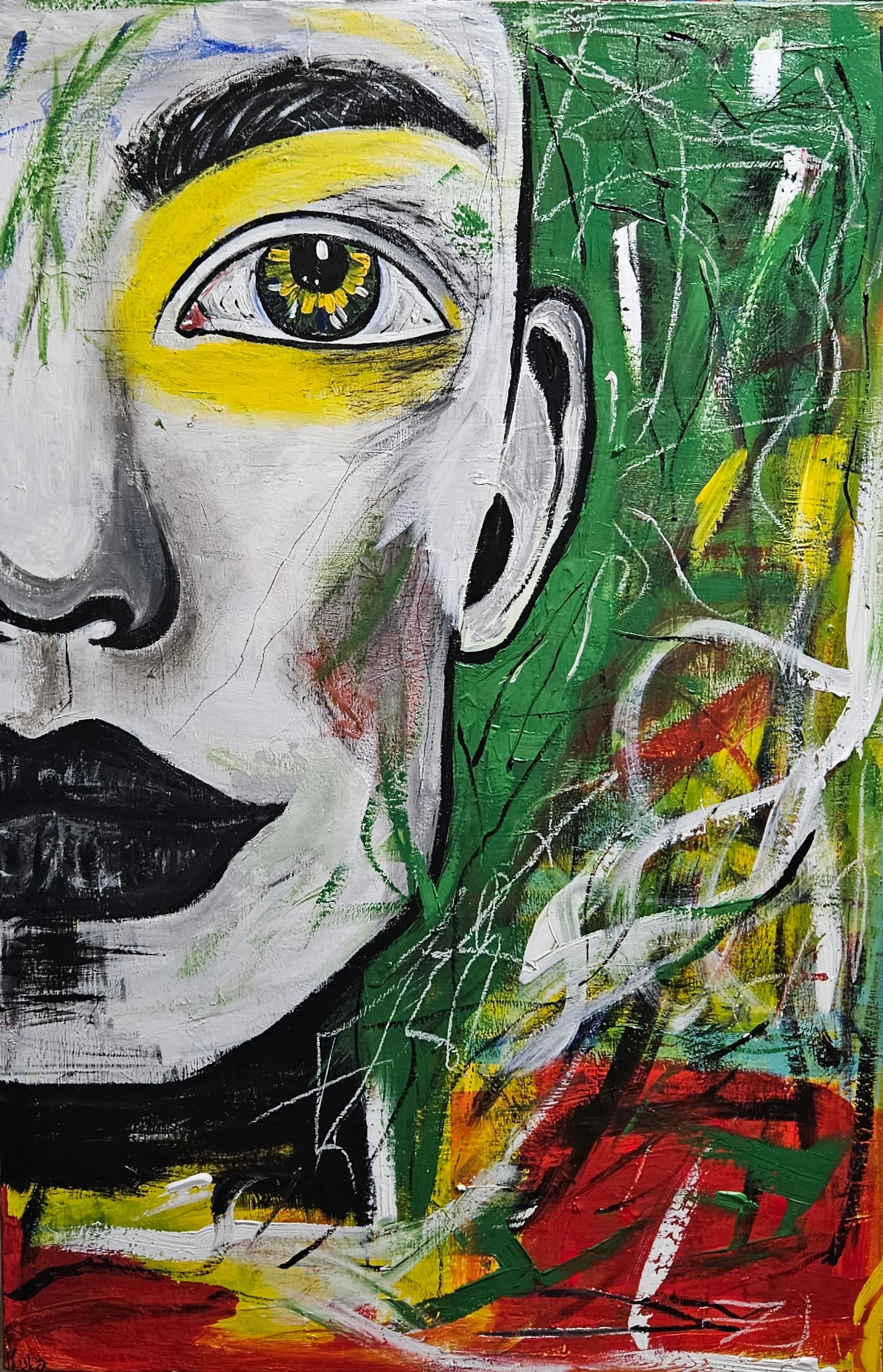 Half Face in Green
