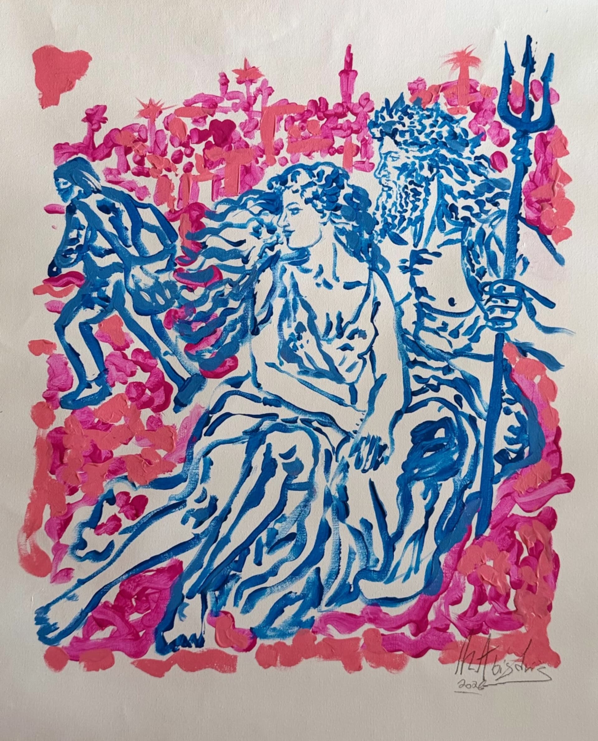 פוסידון ונימפה בכחול