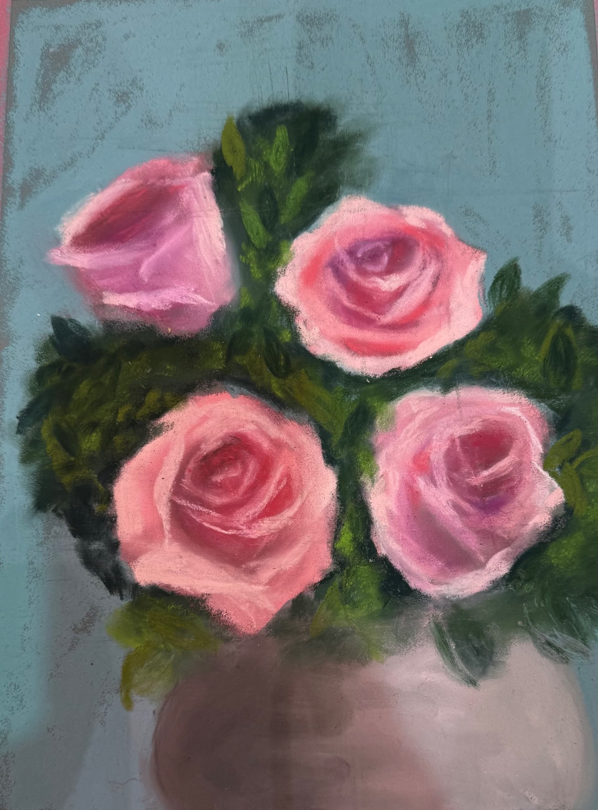Pink Roses in pastel