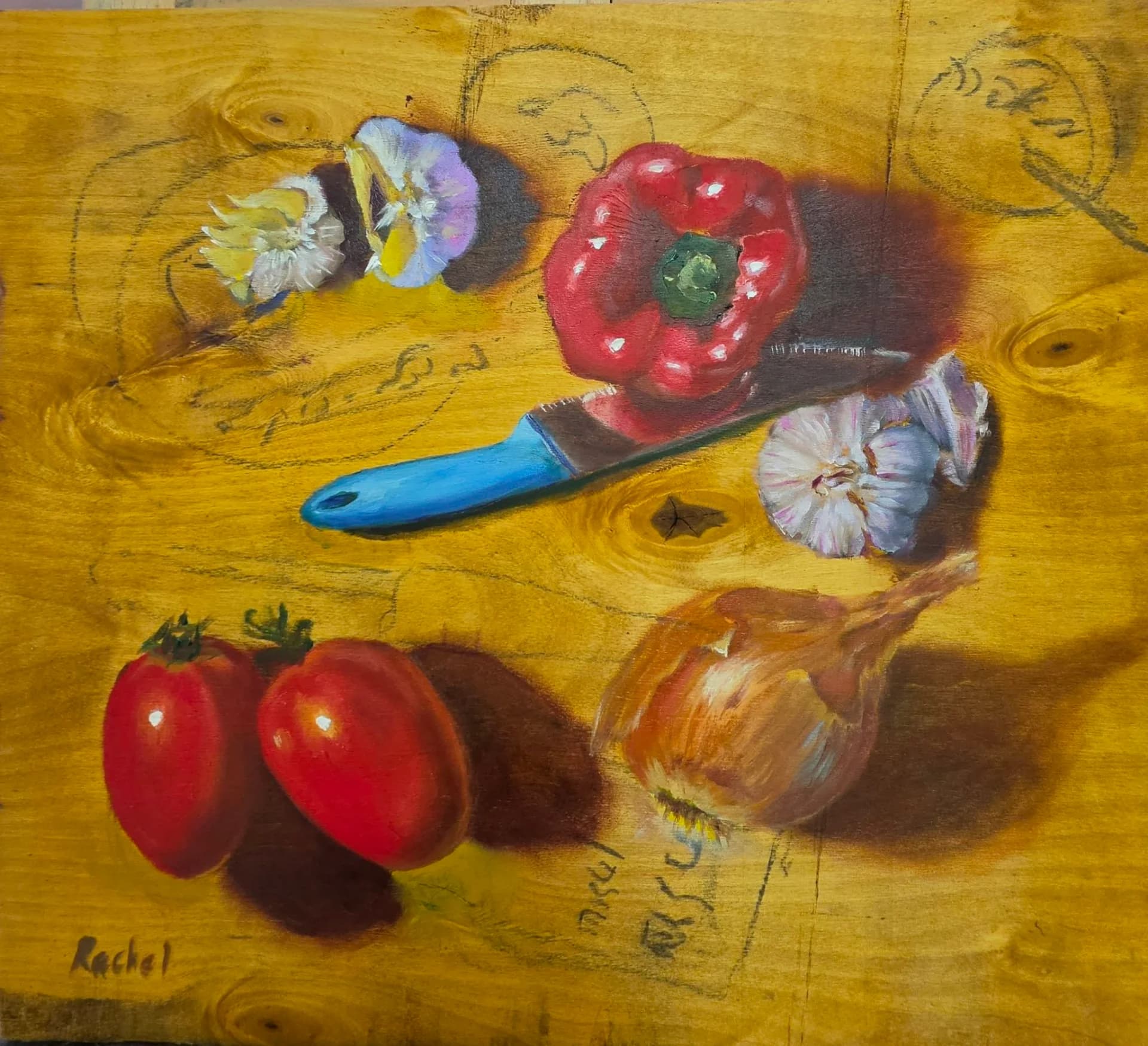 Pepper and Garlic Still Life