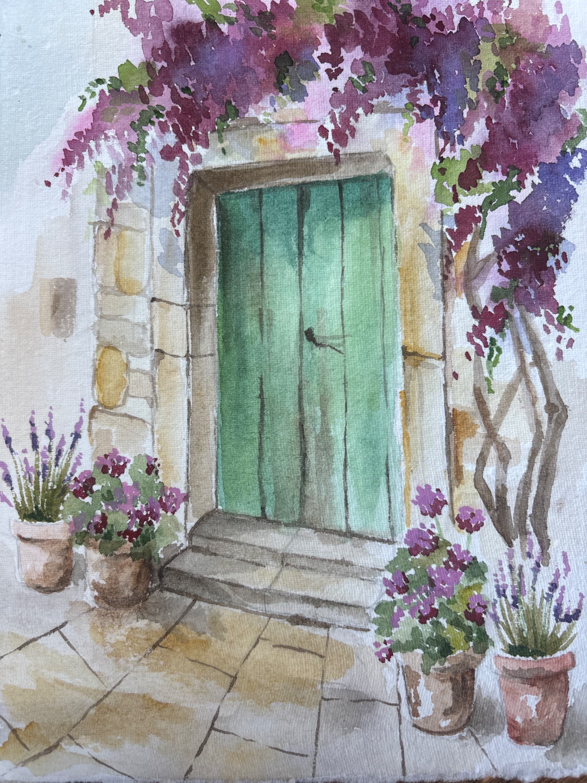 Green Door in Bloom