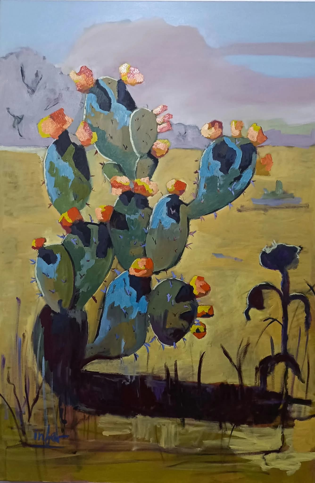 Desert Prickly Pear under Lavender Skies