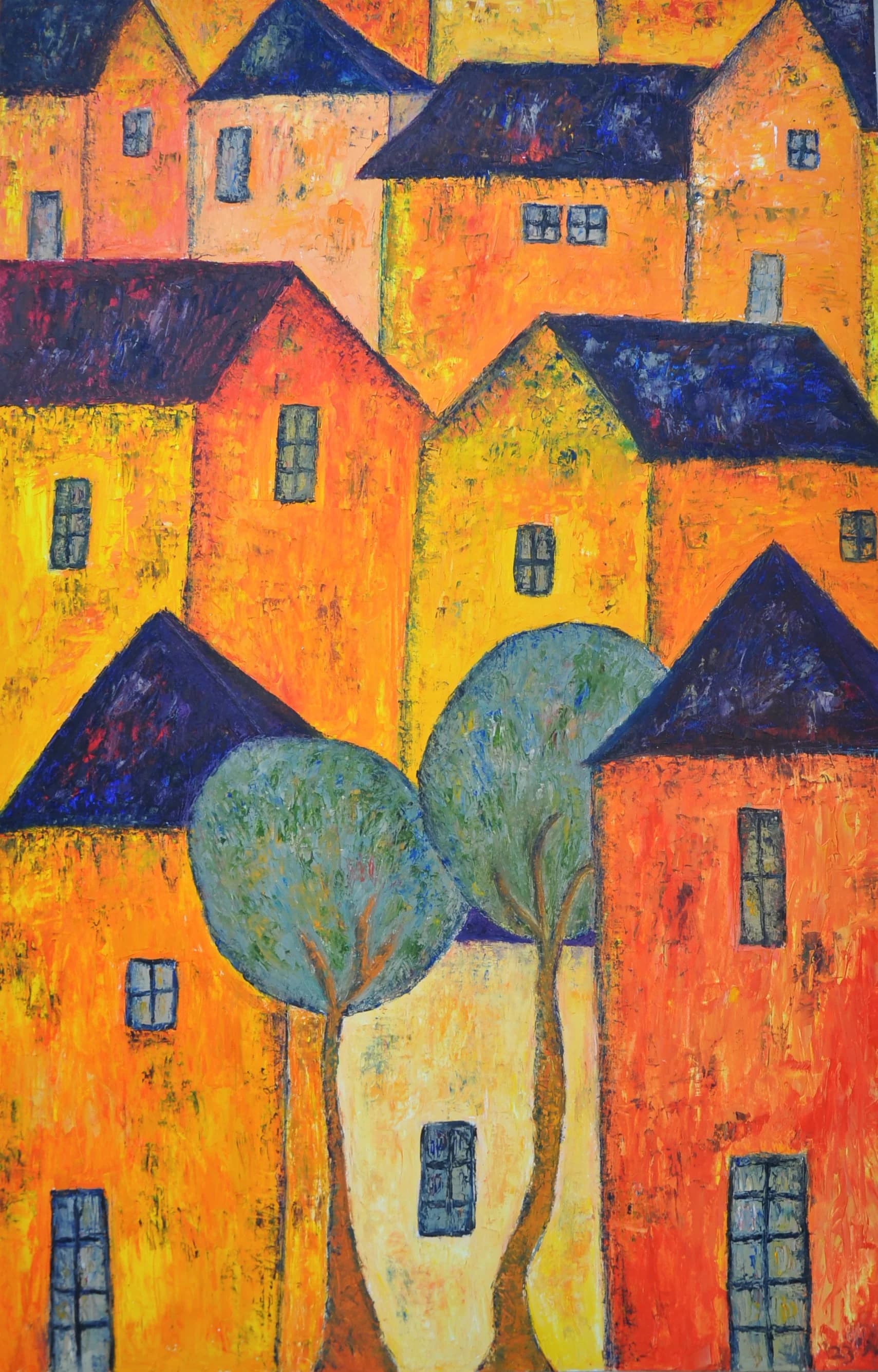 Roofs in Amber Light