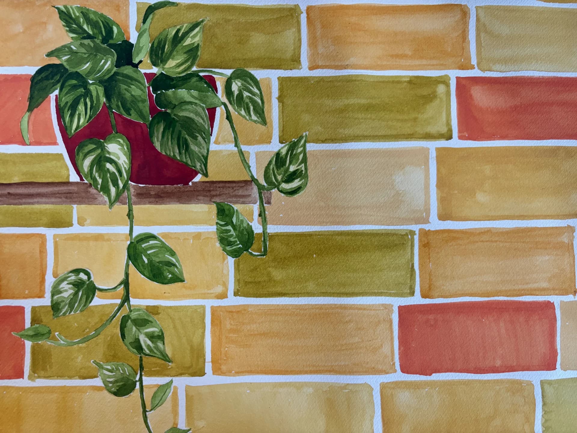 Plant in a Retro Kitchen