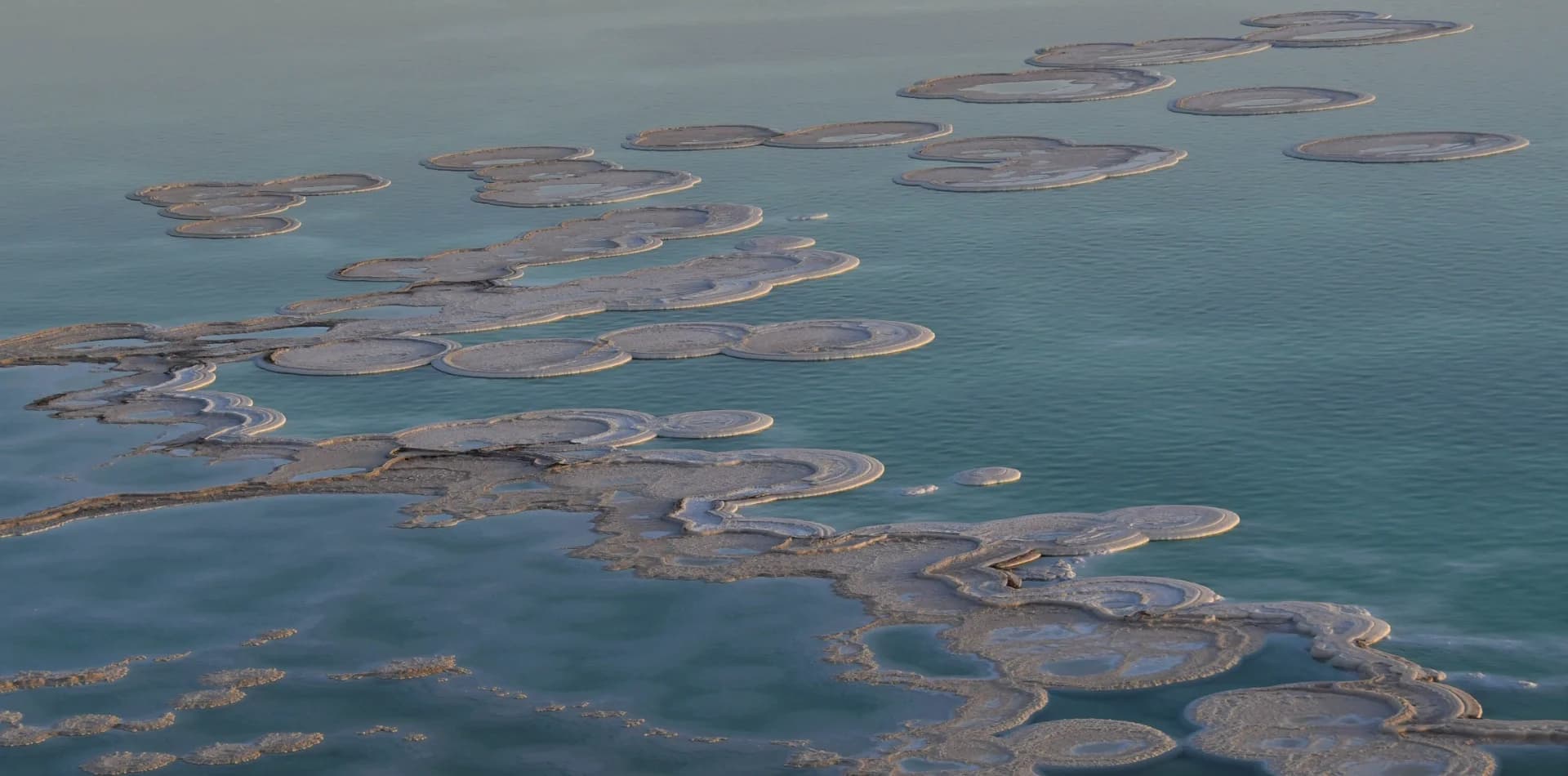 Salt Plates on the Dead Sea