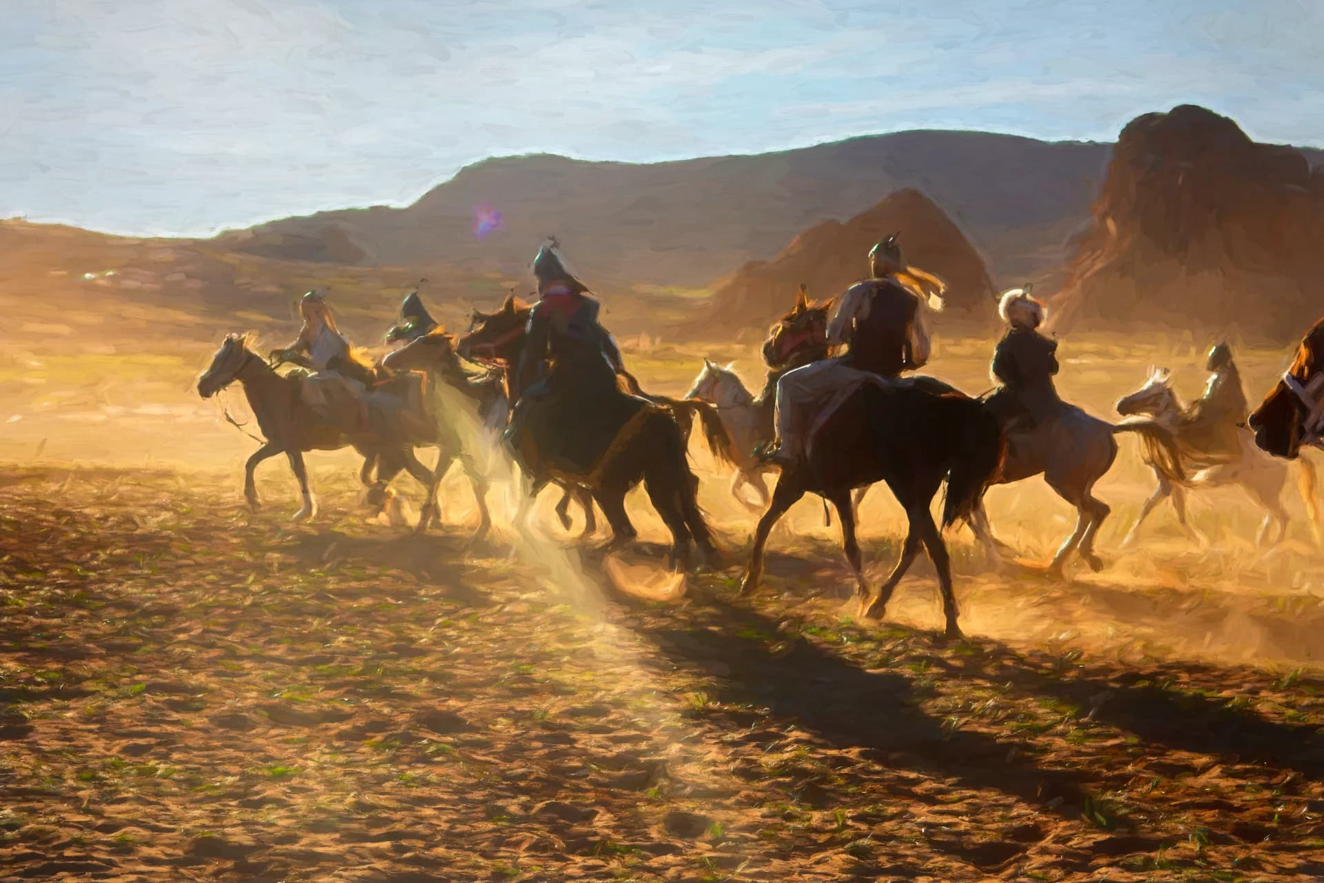 Riders Through Golden Dust