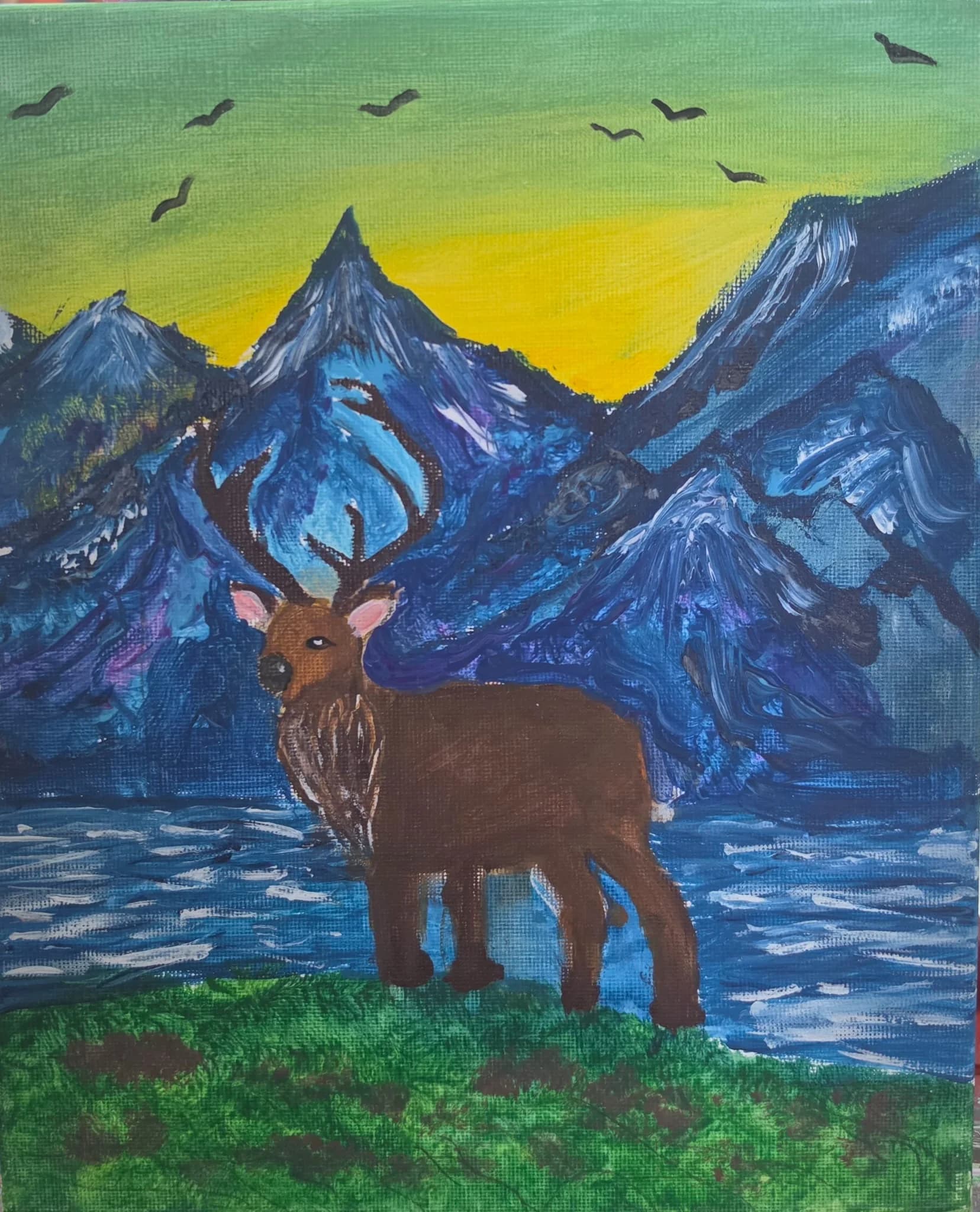 Stag Among Blue Peaks