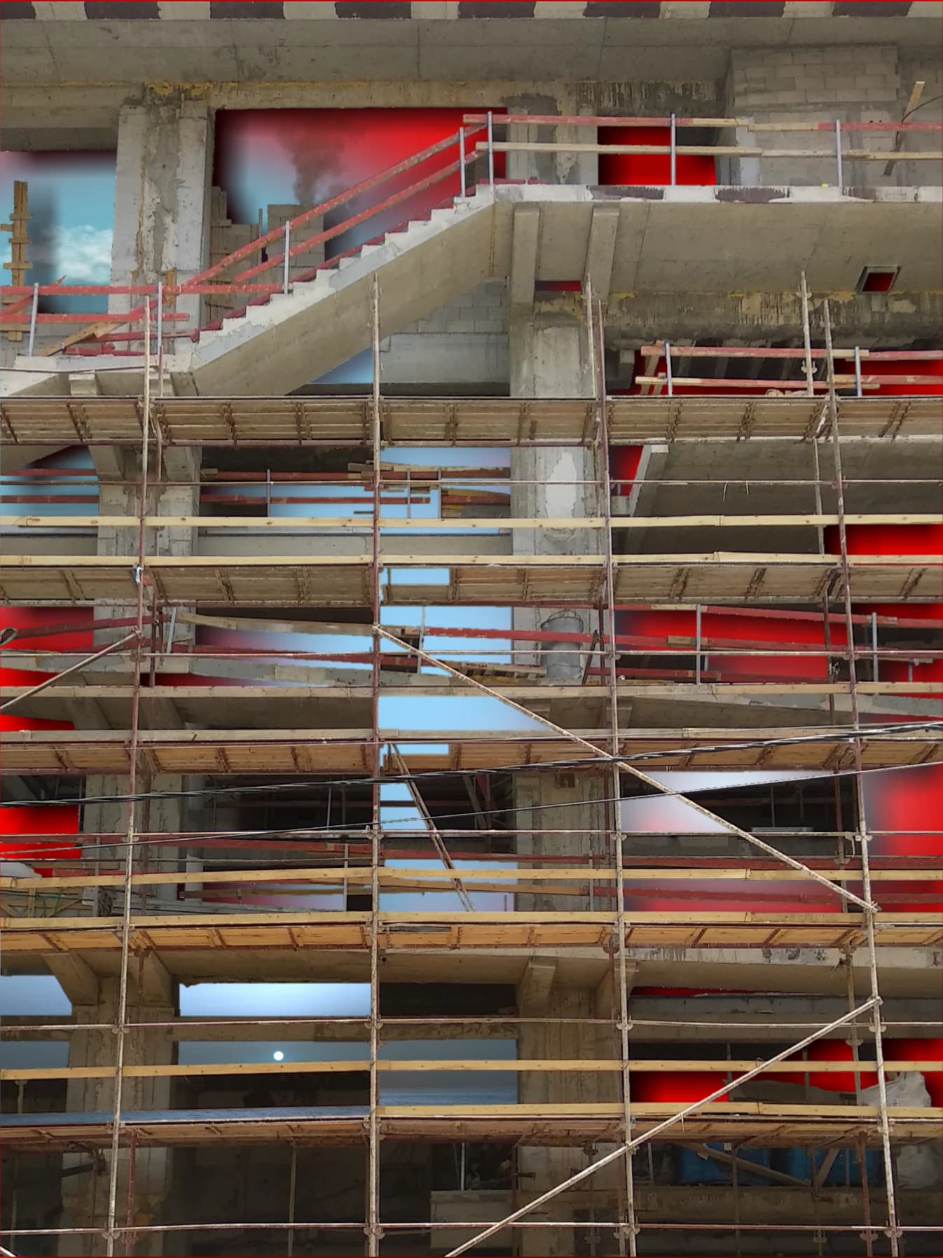 Scaffold in Red