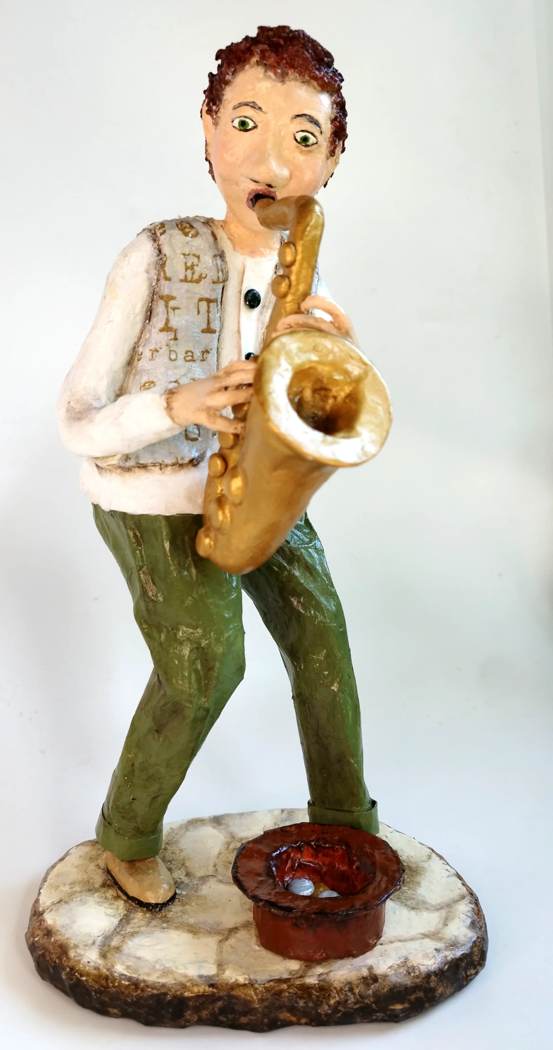 Saxophone Street Musician Sculpture