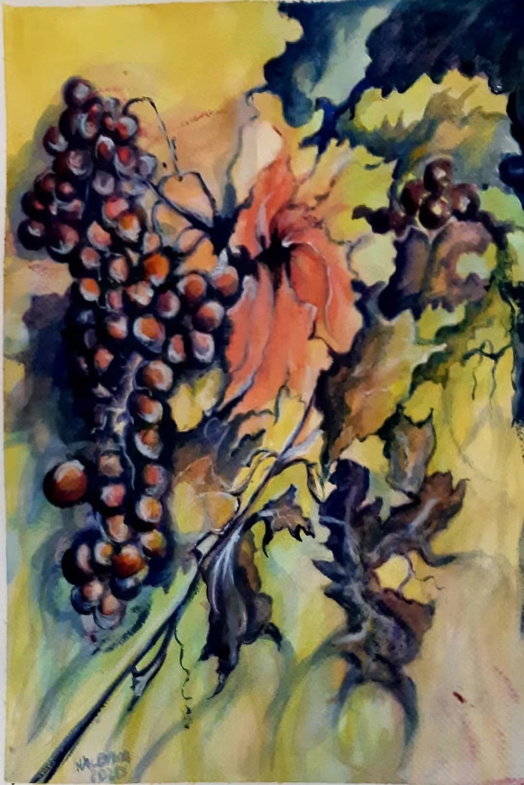 Grapes in Yellow Light